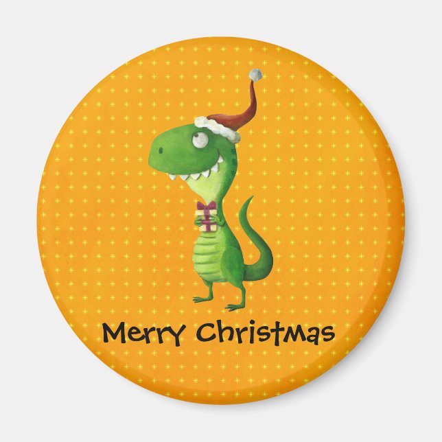 Niedlicher Weihnachts-T-Rex Magnet (Vorne)