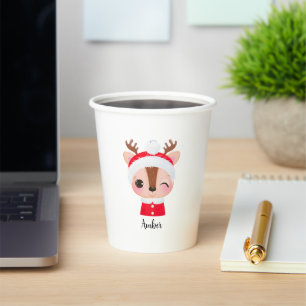 Niedlicher Weihnachts-Weihnachtsmeister Pappbecher