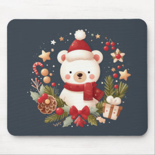Niedlicher Weihnachts-/Winterbär im Keim Mousepad