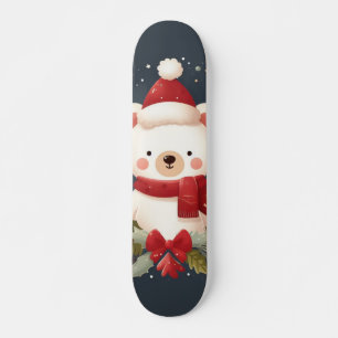 Niedlicher Weihnachts-/Winterbär im Keim Skateboard