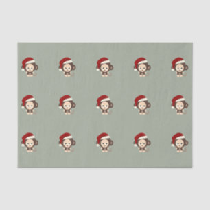 Niedlicher Weihnachtsaffe Seidenpapier