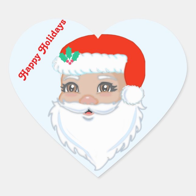 Niedlicher Weihnachtsaufkleber Herz-Aufkleber (Vorderseite)