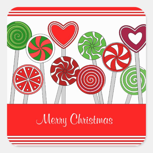 Niedlicher Weihnachtsaufkleber Quadratischer Aufkleber (Vorderseite)
