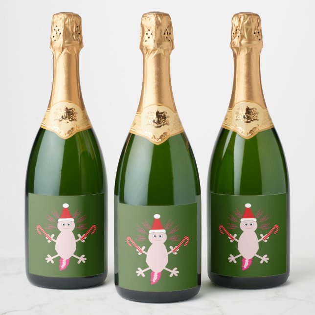 Niedlicher WeihnachtsAxolotl (Flaschen)