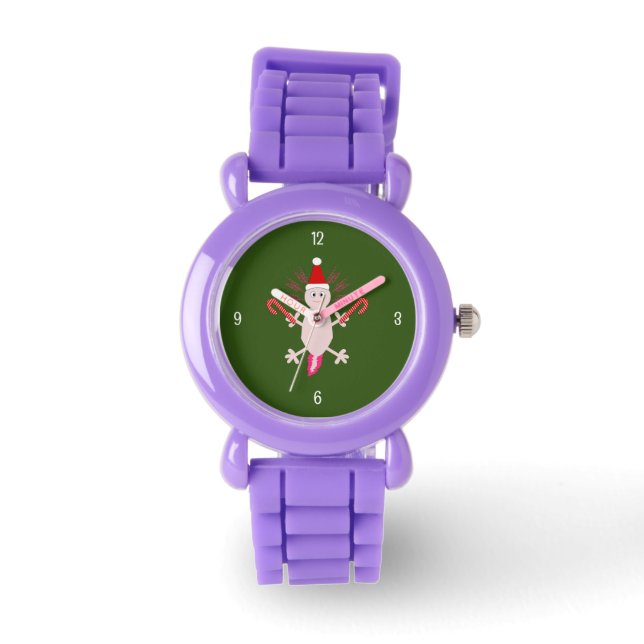 Niedlicher WeihnachtsAxolotl Armbanduhr (Vorderseite)