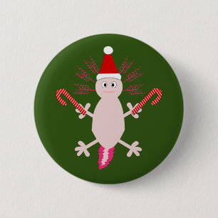 Niedlicher WeihnachtsAxolotl Button