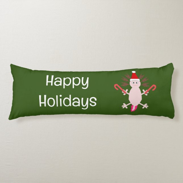 Niedlicher WeihnachtsAxolotl Custom Seitenschläferkissen (Vorderseite)