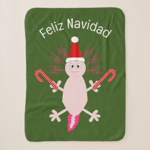 Niedlicher WeihnachtsAxolotl Custom Sherpadecke