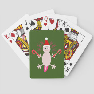 Niedlicher WeihnachtsAxolotl Spielkarten