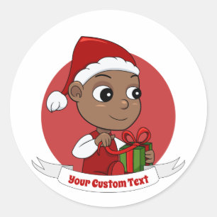 Niedlicher Weihnachtsbaby Cartoon Classic Round St Runder Aufkleber