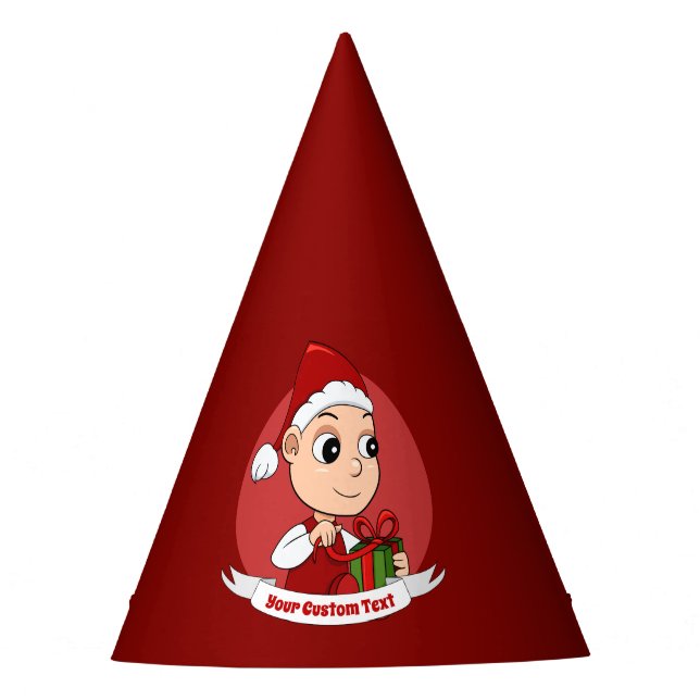 Niedlicher Weihnachtsbaby Cartoon Party Hat Partyhütchen (Vorderseite)