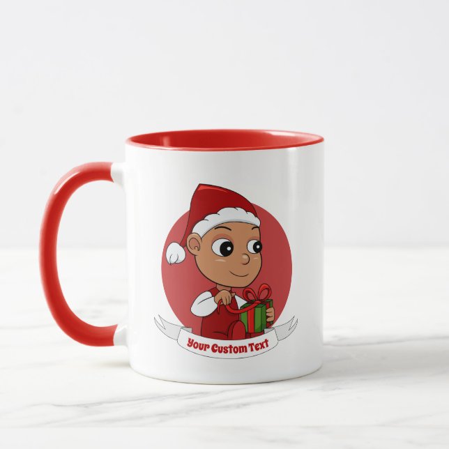 Niedlicher Weihnachtsbaby Cartoon Tasse (Links)