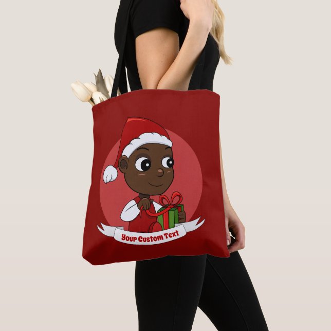 Niedlicher Weihnachtsbaby Cartoon Tote Tasche (Von Nahem)