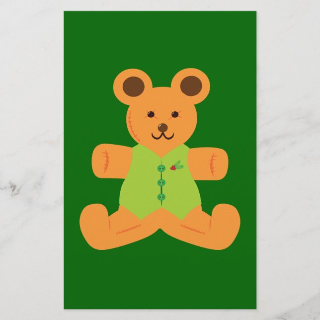 Niedlicher Weihnachtsbär Briefpapier (Vorderseite)