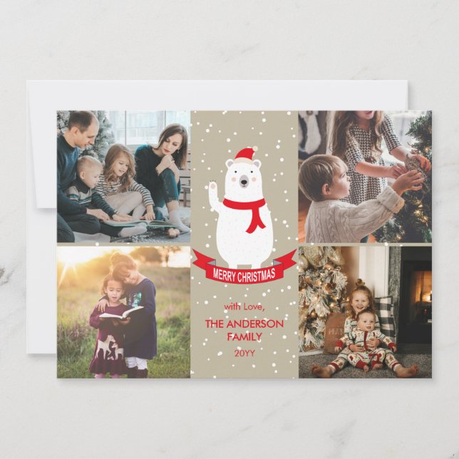 Niedlicher Weihnachtsbär Frohe Weihnachten 4 Foto (Vorderseite)