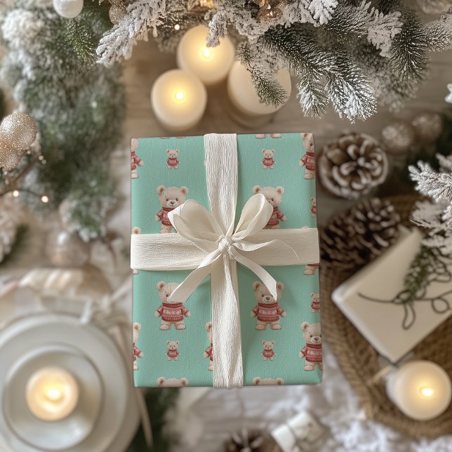 Niedlicher Weihnachtsbär Geschenkpapier (Von Creator hochgeladen)