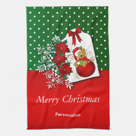 Niedlicher Weihnachtsbär Geschirrtuch