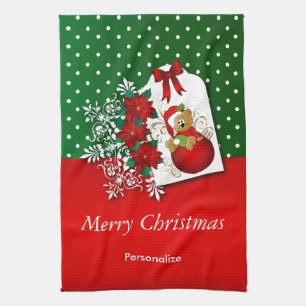 Niedlicher Weihnachtsbär Geschirrtuch