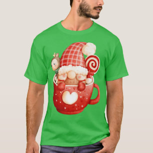 Niedlicher Weihnachtsbär Heiße Kakao Frohe Weihnac T-Shirt