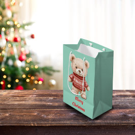 Niedlicher Weihnachtsbär Mittlere Geschenktüte