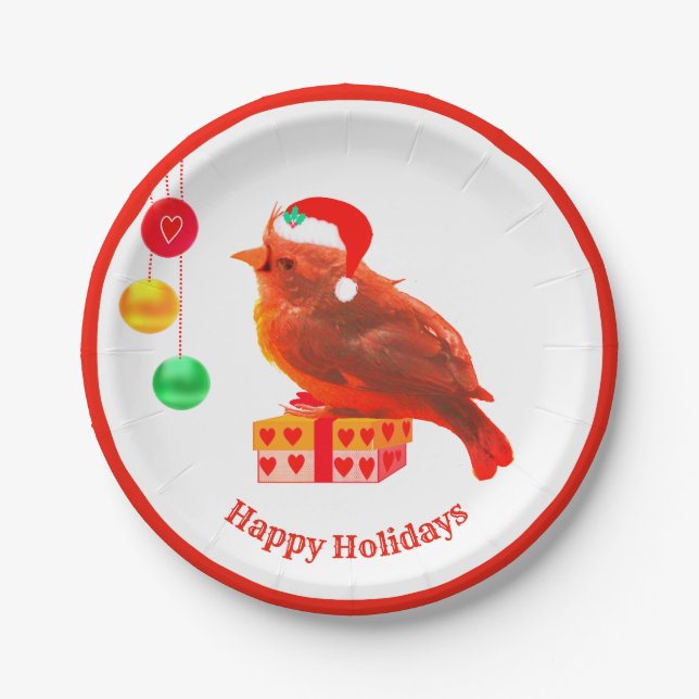 Niedlicher Weihnachtsbär Pappteller (Vorderseite)