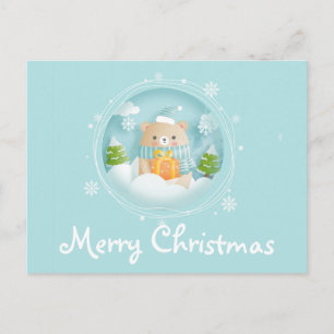 Niedlicher Weihnachtsbär Postkarte