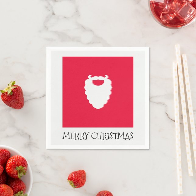 Niedlicher Weihnachtsbär Rot Frohe Weihnachten Serviette (Beispiel)