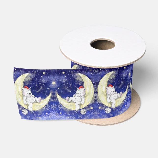 Niedlicher Weihnachtsbär Satinband (Spule)