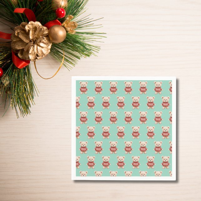 Niedlicher Weihnachtsbär Serviette (Von Creator hochgeladen)