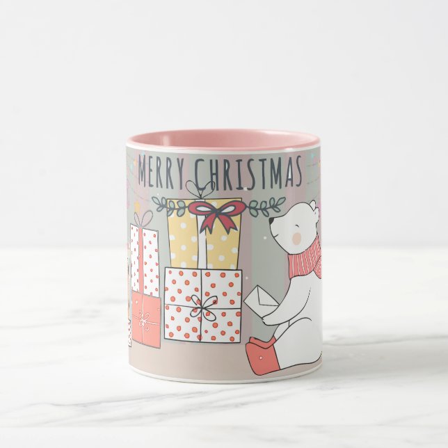 Niedlicher Weihnachtsbär Tasse (Zentrum)