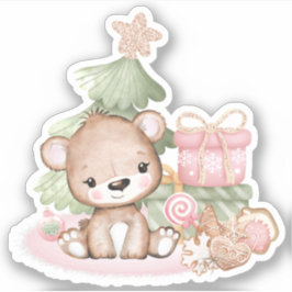 Niedlicher Weihnachtsbär Vinyl Sticker