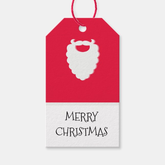 Niedlicher Weihnachtsbart Rot, zweiseitig Weihnach Geschenkanhänger (Vorderseite)