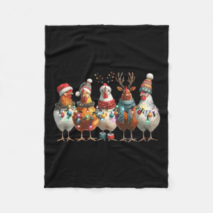 Niedlicher Weihnachtsbauernhof Funny Funny Chicken Fleecedecke