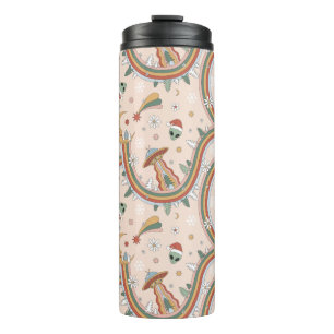 Niedlicher Weihnachtsbaum Alien Rainbow Holiday Pa Thermosbecher