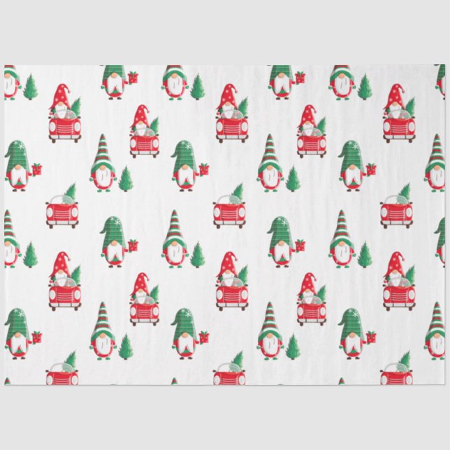 Niedlicher Weihnachtsbaum auf dem Roten Auto Seidenpapier (Vorderseite)