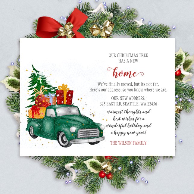 Niedlicher Weihnachtsbaum Auto Weve Moved Holiday  Postkarte (Von Creator hochgeladen)