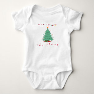 Niedlicher Weihnachtsbaum Baby Strampler
