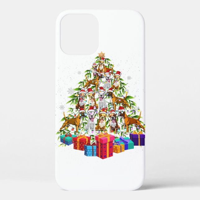 Niedlicher Weihnachtsbaum Boxer Dog Familie Weihna Case-Mate iPhone Hülle (Rückseite)
