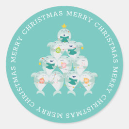 Niedlicher Weihnachtsbaum Classic Round Sticker