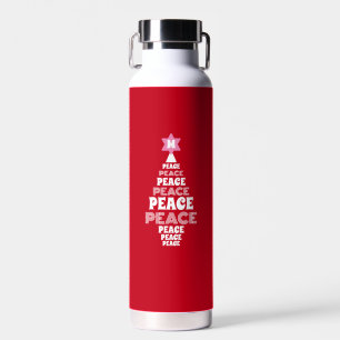 Niedlicher Weihnachtsbaum Custom Initial Red Trinkflasche
