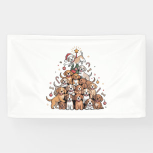 Niedlicher Weihnachtsbaum Dog Xmas Tree Welpe Banner