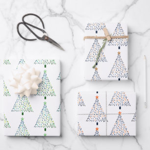 Niedlicher Weihnachtsbaum Geschenkpapier Set