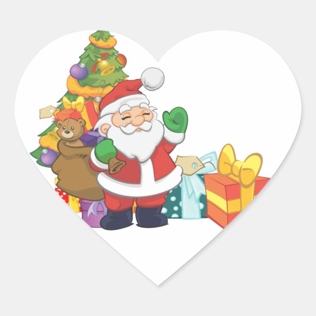 Niedlicher Weihnachtsbaum Herz-Aufkleber (Vorderseite)
