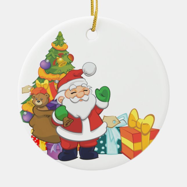 Niedlicher Weihnachtsbaum Keramikornament (Vorne)