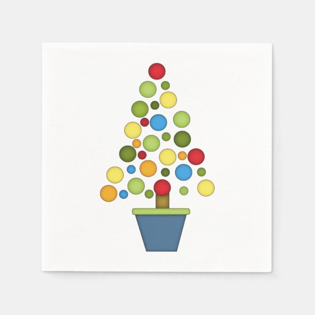 Niedlicher Weihnachtsbaum/mehrfarbig Serviette (Vorderseite)