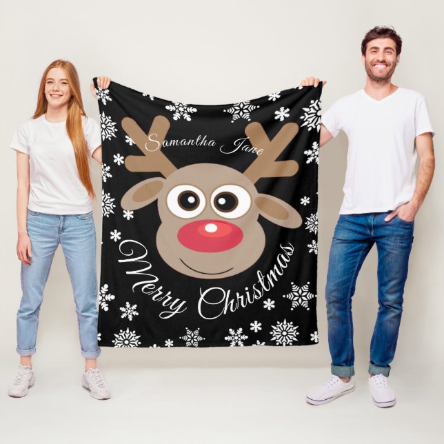Niedlicher Weihnachtsbaum mit dem Namen White Scri Fleecedecke (Beispiel)