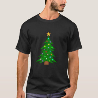 Niedlicher Weihnachtsbaum mit Puzzle Piece Ornamen T-Shirt