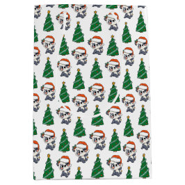 Niedlicher Weihnachtsbaum Panda Rote Weihnachtsman Mittlere Geschenktüte