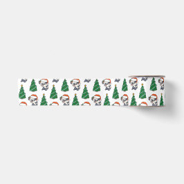 Niedlicher Weihnachtsbaum Panda Rote Weihnachtsman Satinband