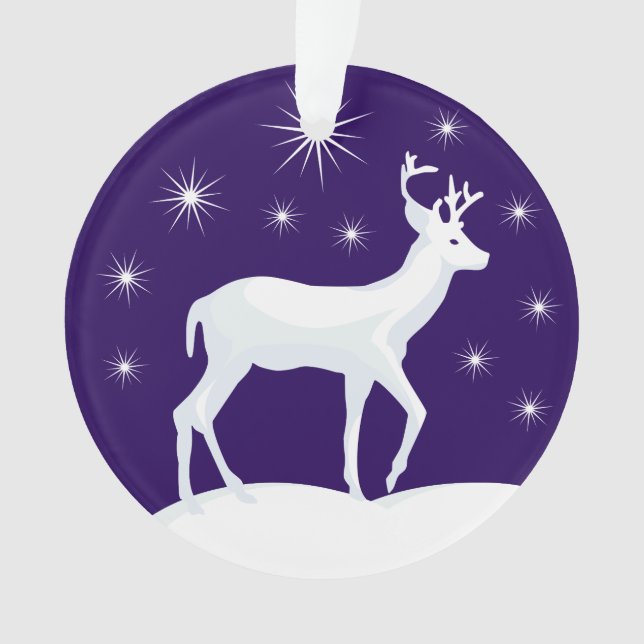 Niedlicher Weihnachtsbaum Rentier Snow Night Star  Ornament (Vorderseite)